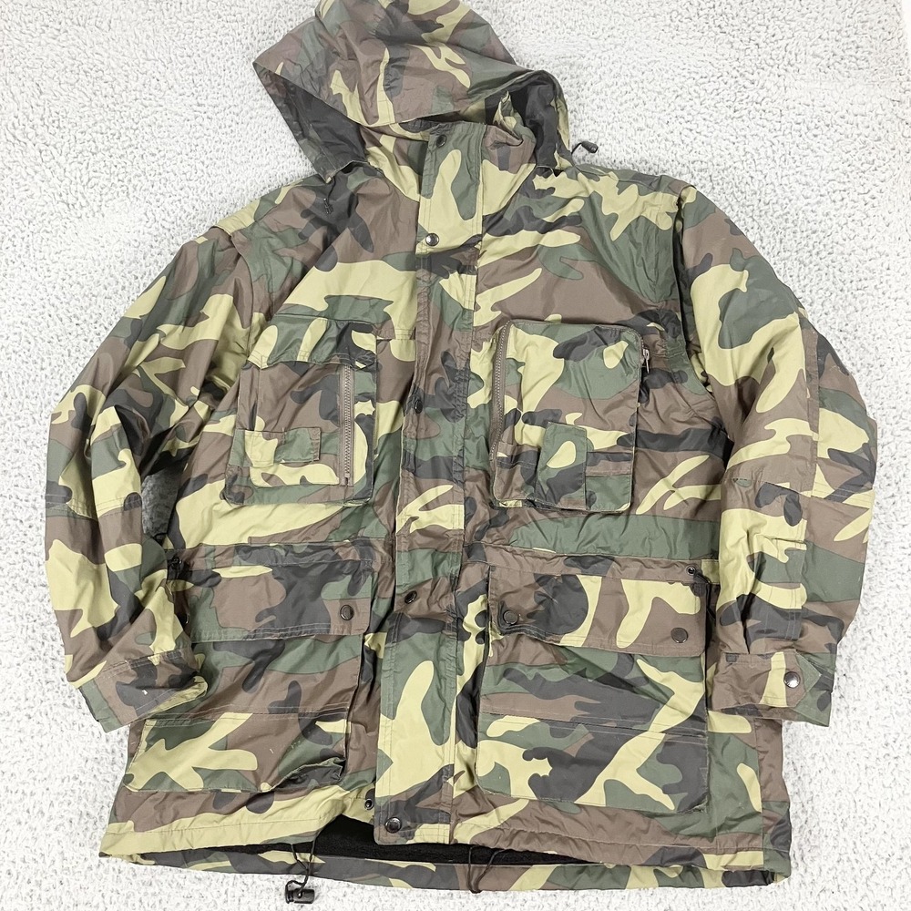 Northwest‎ Territory Jacket Mens Large Green Camo Hooded Parka Hunting Outdoor